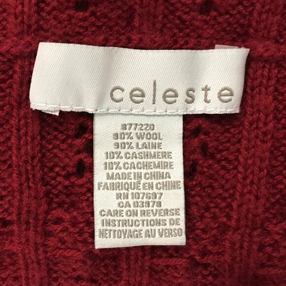 Celeste Wool‑Cashmere Infinity Scarf – Red Wine - Picture 4 of 5